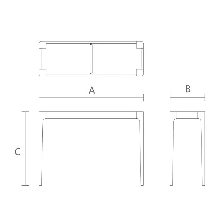 Base drawing of solid wood STL-026-5 with two legs