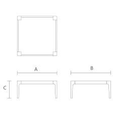 Drawing of the STL-026-8 coffee table base