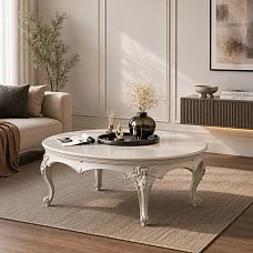 STL-027-1 solid wood underframe for a coffee table in a classic interior.