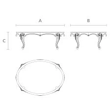 Pedestal for a coffee table STL-027-1 drawing