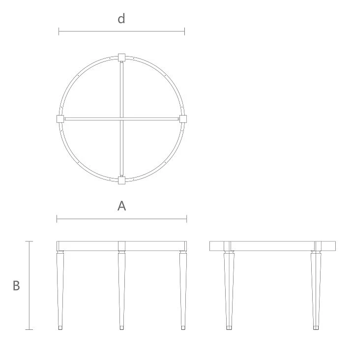 Photo of the table STL-030 frame &ndash; drawing