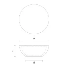 Schematic drawing of the STL-036 coffee table base with dimensions marked