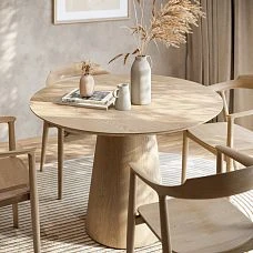 STL-041 table pedestal in modern interior design for lounge and kitchen areas