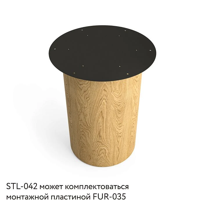 Table pedestal STL-042. Top view with mounting plate