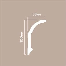 Cornice A100 POLYSTYRENE HI WOOD 100mm x 53mm x 2.0m drawing
