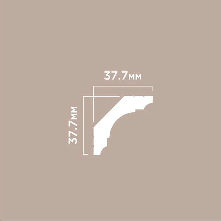 Cornice A53 POLYSTYRENE HI WOOD 37.7mm x 37.7mm x 2.0m. Drawing