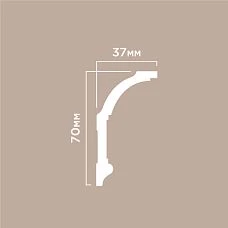 Drawing of the A70V2 POLYSTYRENE HI WOOD 70mm x 37mm x 2.0m cornice