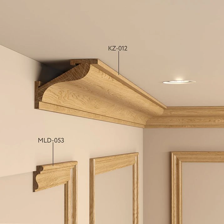 Wooden cornice KZ-012. Methods of application