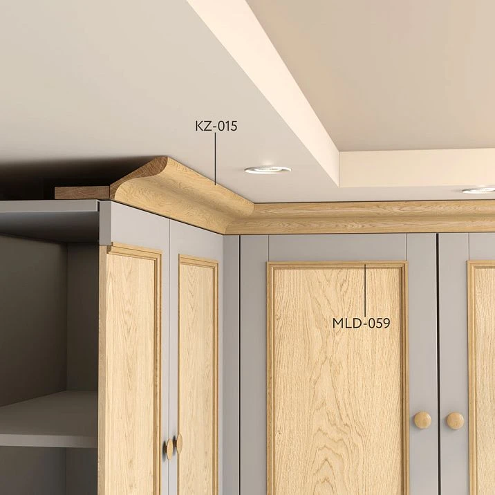 Wooden cornice KZ-015 in interior