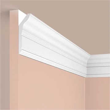 Ceiling cornice polystyrene HI WOOD L1902S white 80x27 mm with relief profile