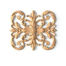 Wooden carved decoration for a mirror with natural motifs in interior decor