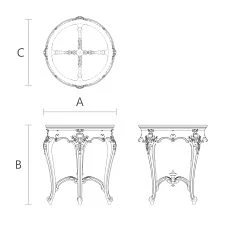 Versailles 002-005 Carved Table Drawing