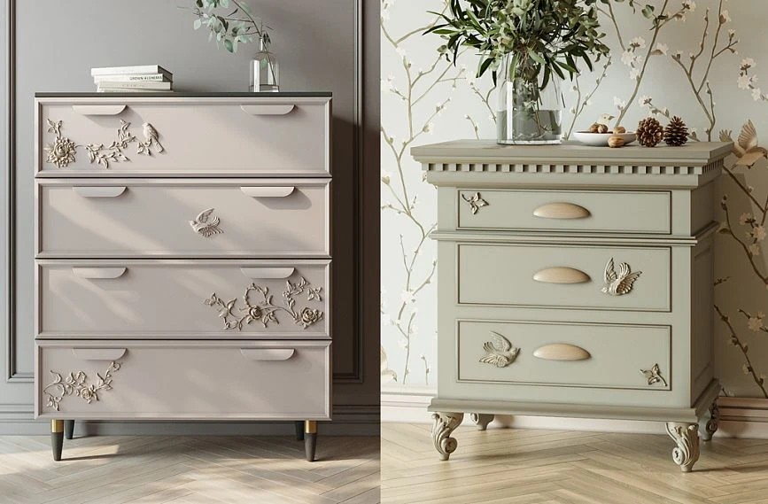Decorating Idea for Chest KMD-046 with wooden barge K-017 and elegant handles HL-006, HL-022.