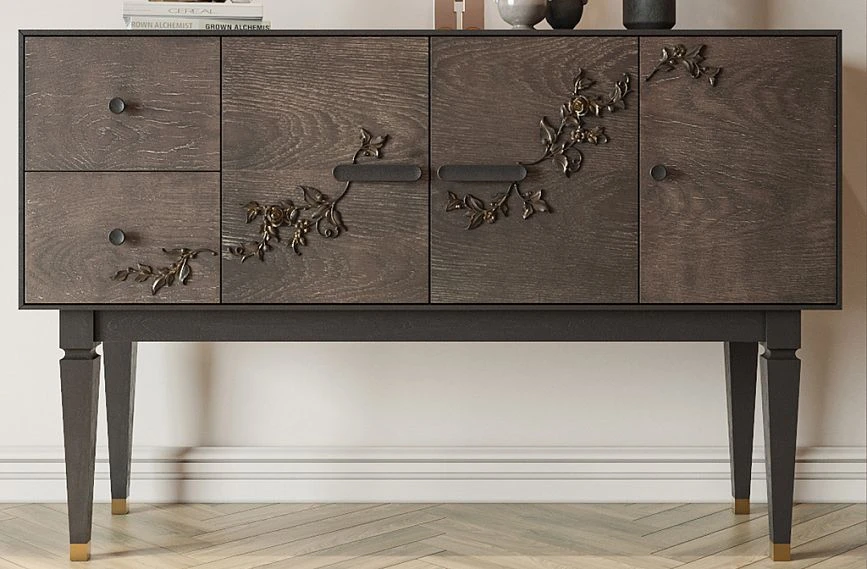 Idea for decorating the KMD-050 dresser with carved appliqu&eacute;s N-472, N-470, N-471 and legs MN-205.