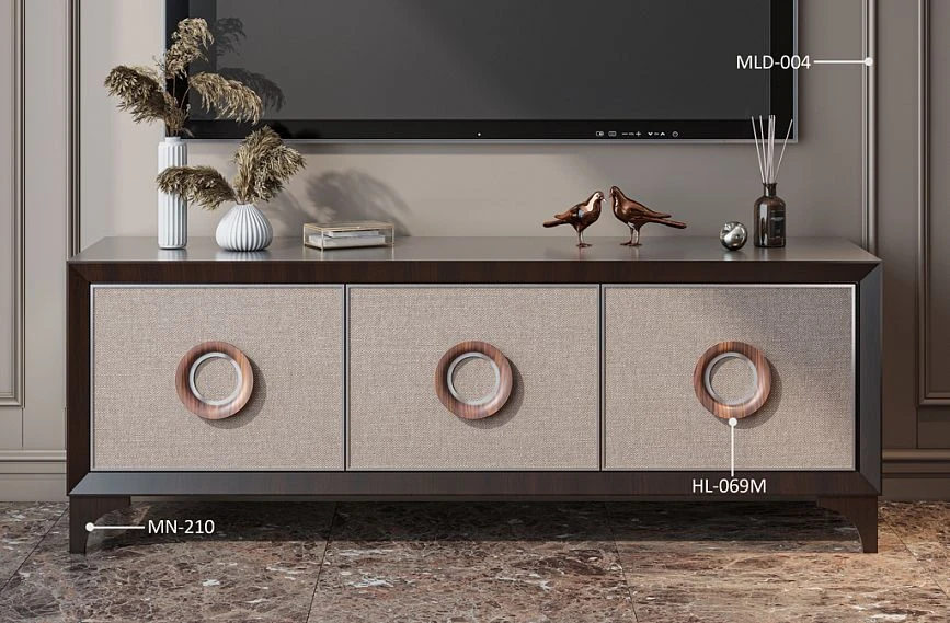 Decorating the KMD-051 dresser with elegant MN-210 legs and modern HL-069M handles in the interior.