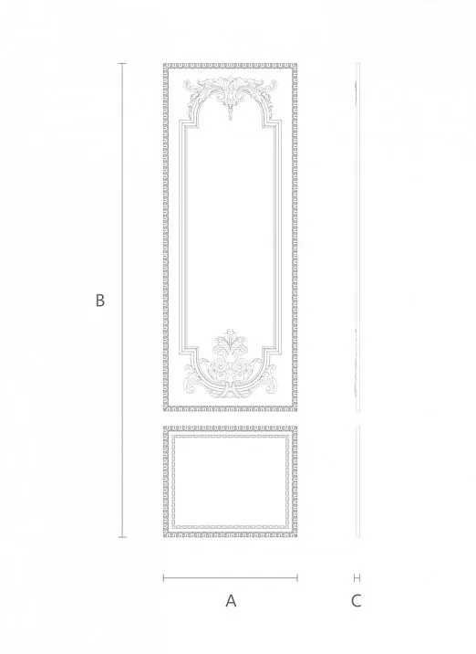 Branch with flower - wooden decorative set C-003-3 schematic