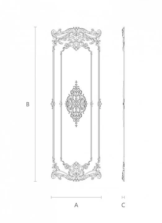C-004-1-1 wooden decor for doors and furniture - diagram