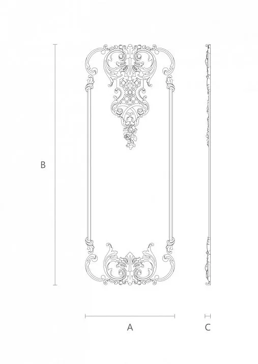 Wooden decor set C-005-2 for furniture schematic