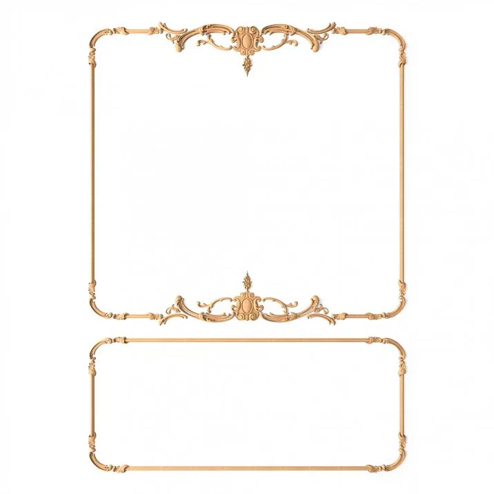 Decor Set C-009-1-2 from wood on white background