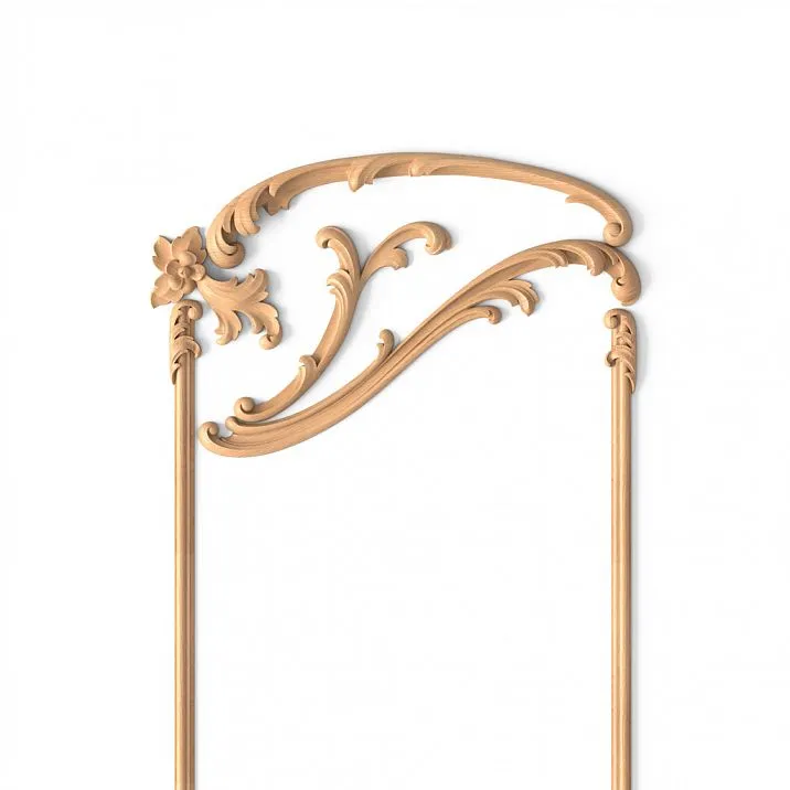 Carved decor with relief carving pattern of leaves and flowers