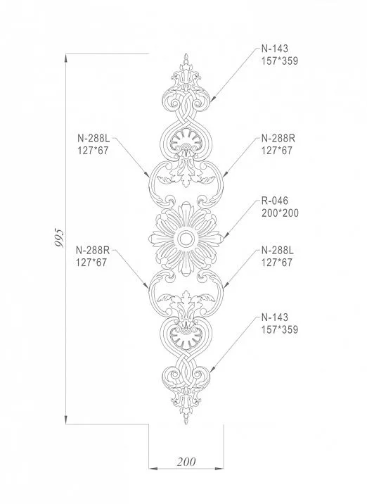 C-018 Decor Set, Composition of Elements