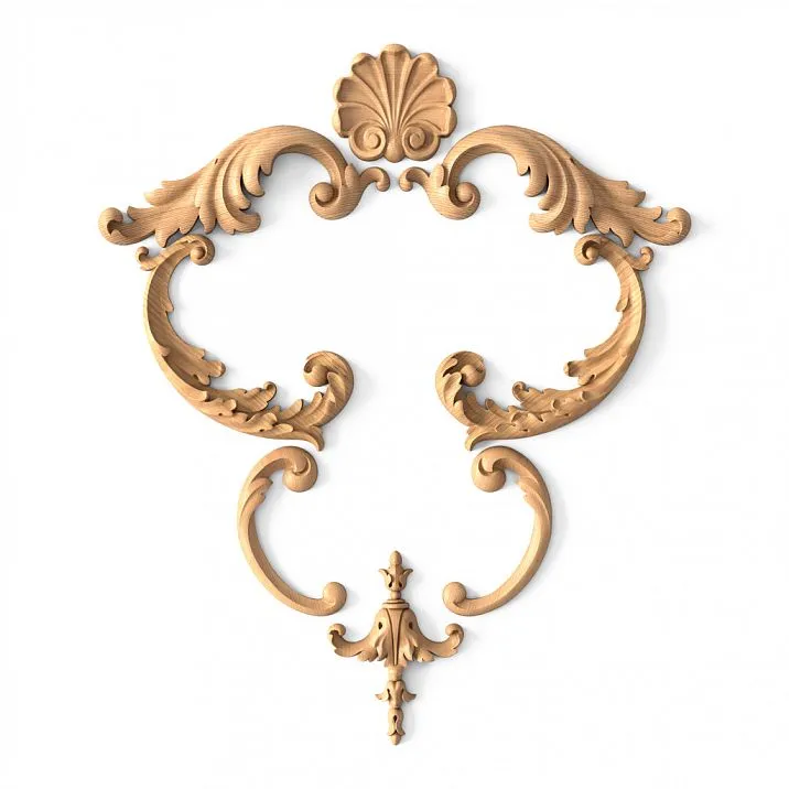 Decor set C-024 made of wood on a white background