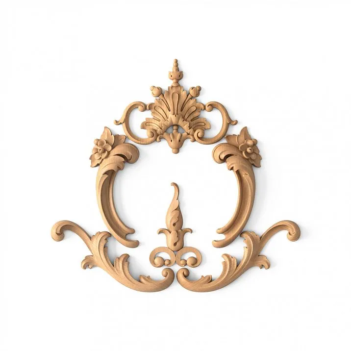 Wooden Decor Set C-030 with floral ornament