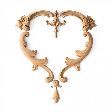 Decoration Set C-032 from wood with floral ornament
