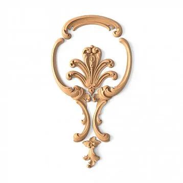 Wooden decor set with carved leaves and flowers