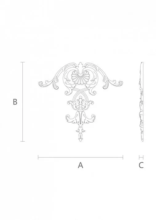 Wooden decor N-433L (A=160 B=60 C=11 mm) (Beech, Prestige)