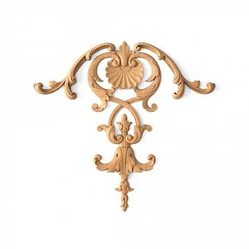 Wooden furniture and interior decor with carved floral pattern drawing