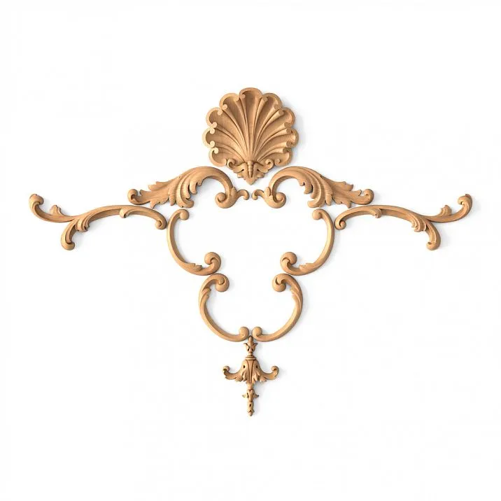 Wooden interior furniture decor set with carved appliqu&eacute;s C-046