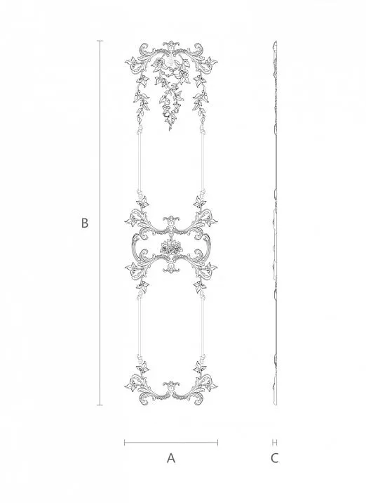 Wooden decor set C-048 - drawing