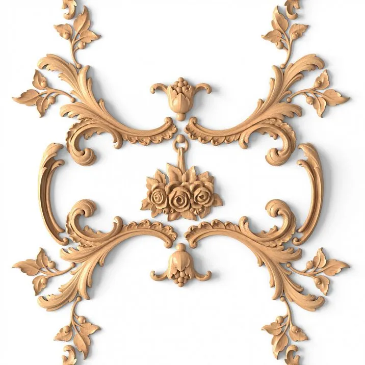 Wooden decor set C-048 - close-up photo