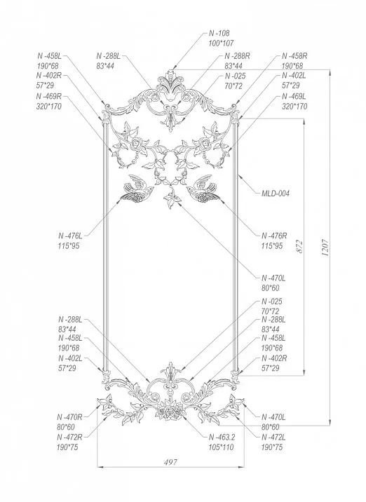 C-049 wooden decor set - detailed composition