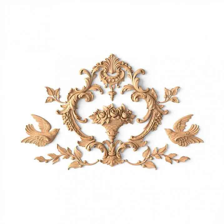 Decor Set C-051 made of wood &mdash; a set of seven carved appliqu&eacute;s of different sizes and shapes