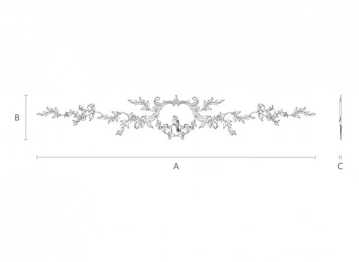 Wooden decor set C-054 drawing