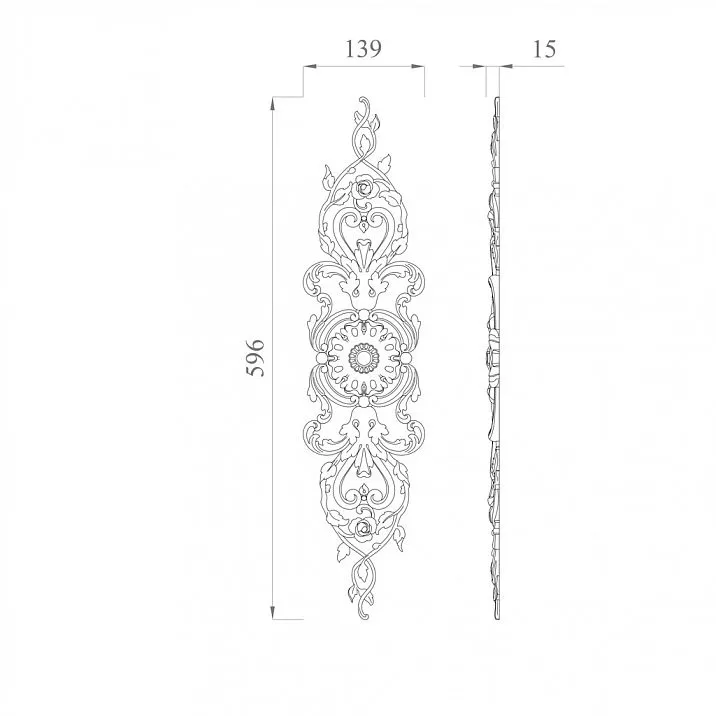 Polyurethane decor set NPU.VRS-004, assembly parts of the overlay scheme