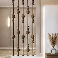 Wooden decorative partition KON-001 for zoning the living room and hallway