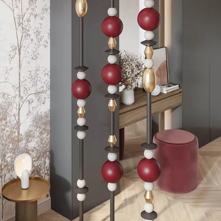 Decorative wooden partition KON-003 for zoning a room interior