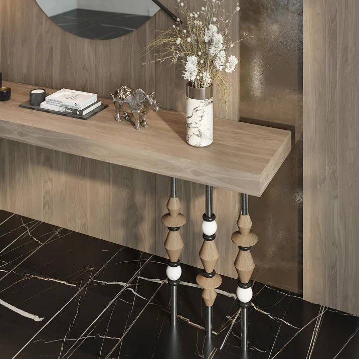 Decorative wooden legs KON-010 for an interior console made of solid wood