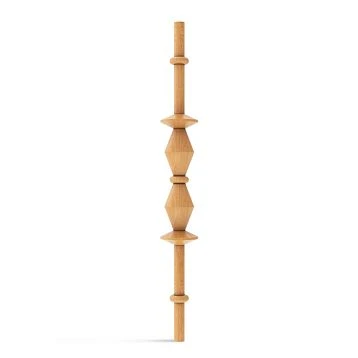 KON-015 beech or oak solid wood baluster set, height 1000 mm