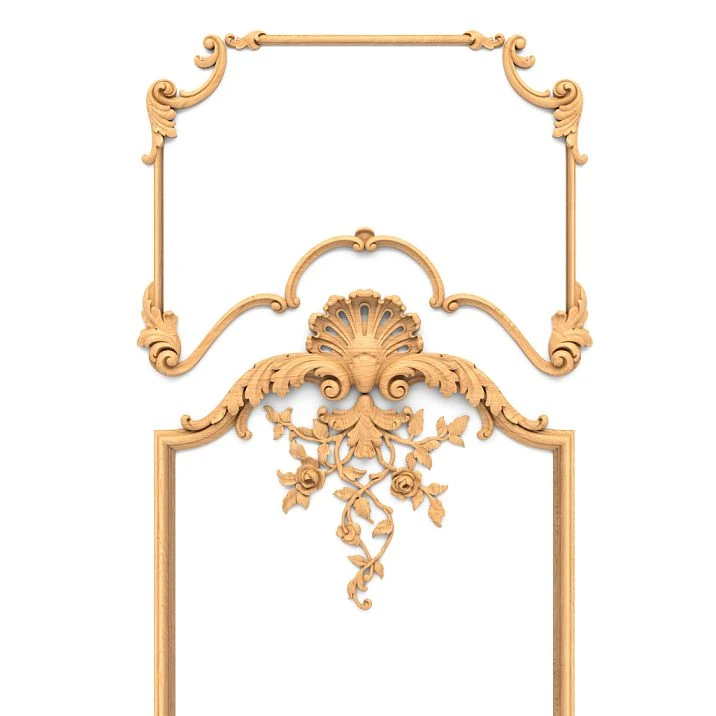 Carved decor elements C.VRS-061 for furniture and wall decoration.