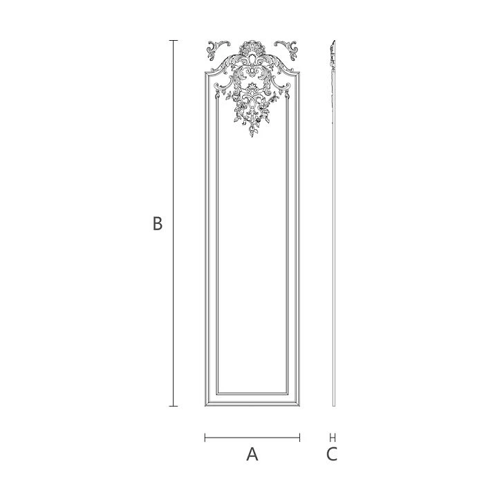 Polyurethane decor set CPU.VRS-060 drawing