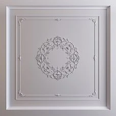 Decorative ceiling rosette CPU-066 made of polyurethane STAVROS 1250&times;1250 mm with relief ornament in classic style