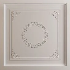 Modular ceiling rosette CPU-068 made of polyurethane STAVROS 1325&times;1325 mm with classic ornament for ceiling decoration