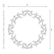 Polyurethane molded decoration CPU-068 for wall moldings and stylized ceiling decoration drawing