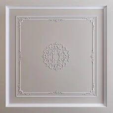 Ceiling rosette CPU-069 made of polyurethane STAVROS 885&times;885 mm with floral pattern for installation under a chandelier