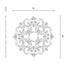 Wall and ceiling moldings &mdash; modular CPU-069 polyurethane molding drawing