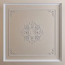 CPU-071 ceiling rosette made of STAVROS polyurethane with geometric pattern for decorating the central part of the ceiling